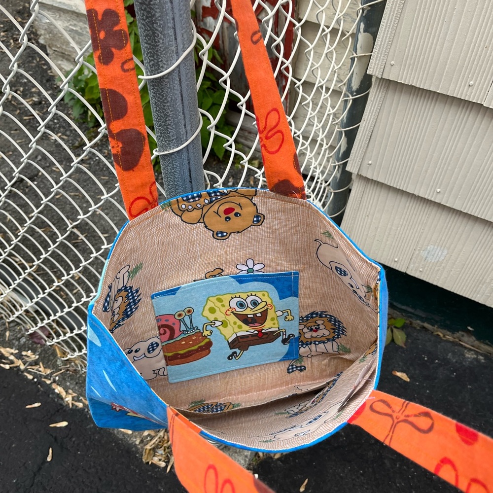 vintage upcycled SpongeBob tote bag - Picture 2 of 3